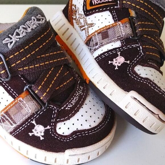 Y2K VTG Brown White Leather Sketchers Nollies Sneakers Size 5 - Picture 2 of 14